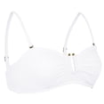 thumbnail image 4 of Firpearl Supportive Underwire Bathing Suit Top for Women White Push Up Bikini Top Bandeau Swimsuits US10, 4 of 6