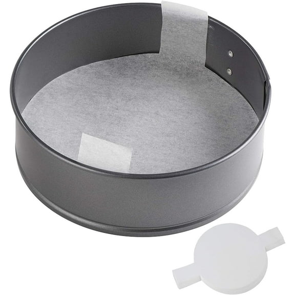 100 Sheets 6 Inch Round Baking Paper with Handles Non-stick Pre-cut Cake Pan Liners for Baking Cookies and Bread (White)