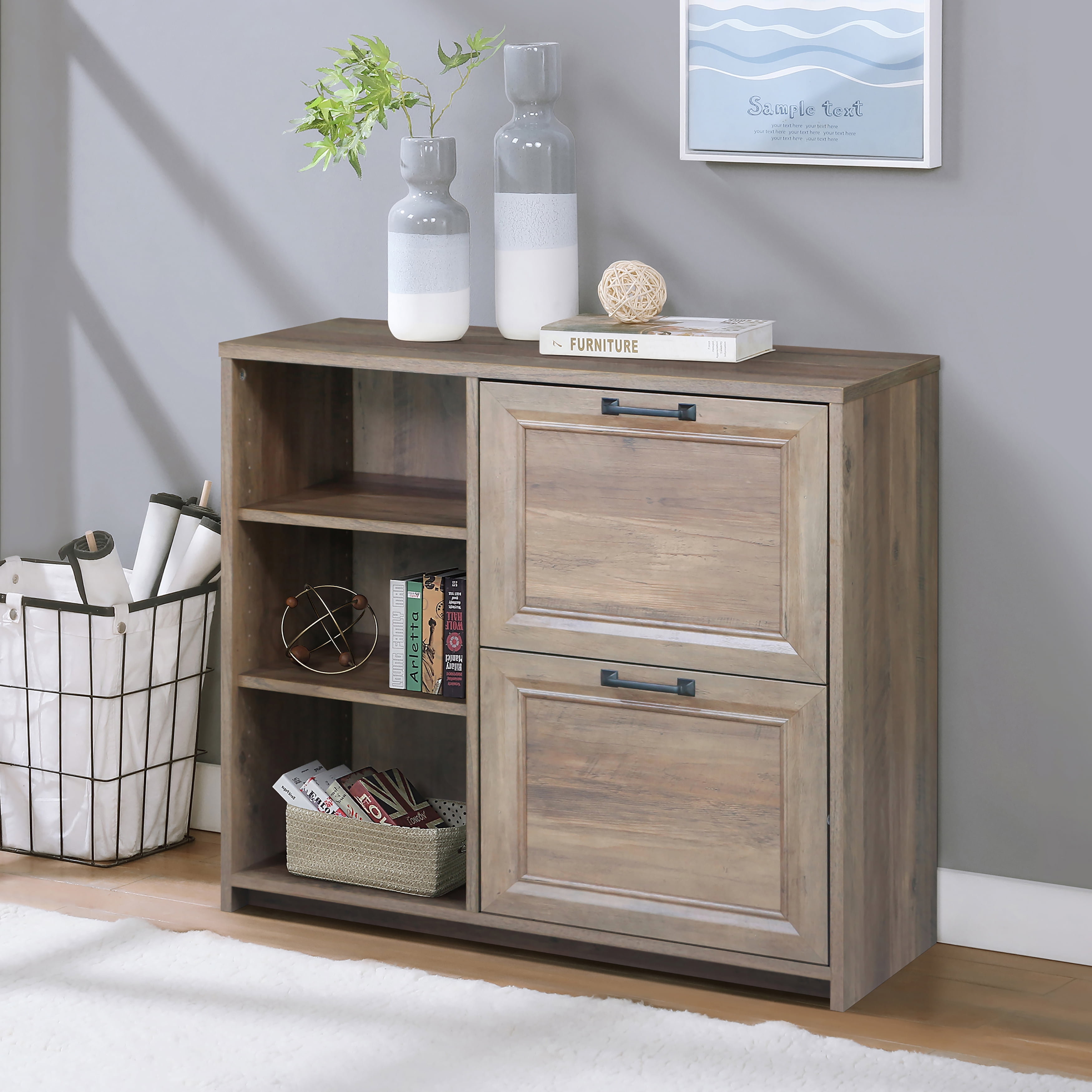 Saint Birch Alaska Two Drawer with Three Shelves File