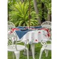 thumbnail image 2 of Outdoor Tablecloth with Umbrella Hole and Zipper, Valentine's Day Round Table Cloth 54 Inch Waterproof Tablecloth, Red Striped Love Heart Eucalyptus Leaves Picnic Table Cover for Patio Camping, 2 of 7