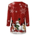 thumbnail image 4 of Mlqidk 3/4 Sleeve Shirts for Women Crew Neck Christmas Tree Print Graphic Tees Blouses Tops,Fall Tops for Women 2023 Red XXL, 4 of 5