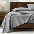 thumbnail image 2 of Bare Home Organic Percale Sheet Set - 300 Thread Count - 100% Organic Cotton - Queen, Light Gray, 2 of 7