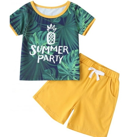 Summer Children T-shirt Shorts Set, Little Boys Girls Creative ...