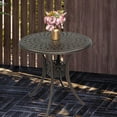 thumbnail image 2 of UBesGoo 31" Round Patio Dining Table w/ Umbrella Hole, Aluminum Bistro Table, Bronze, 2 of 11