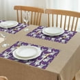 thumbnail image 3 of Purple French Bulldog Summer Placemats Table Placemats Set Of 4-Linen Kitchen Washable Placemats Table Mats 11.8"x17.7"Non-Slip Heat Resistant, 3 of 6