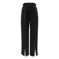 thumbnail image 4 of Bmisegm Stylish Women's Casual Pants Wide Leg Loose Palazzo Trousers Comfortable Fit Elastic Waist with Pockets Trendy Design for All Occasions Black M, 4 of 5