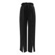 thumbnail image 4 of Pantalones anchos de cintura alta y plisados para mujer: aberturas laterales, poliéster elástico, yoga/entrenamiento/casual, tallas S-XXL, cintura elástica, 105-109 cm de largo, 4 of 5