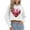 A50 White, variant on Xdegoge Heart Long Sleeve Sweatshirts for Women Cropped Hoodie with Sequin Heart Print Valentine's Day Sweatshirt