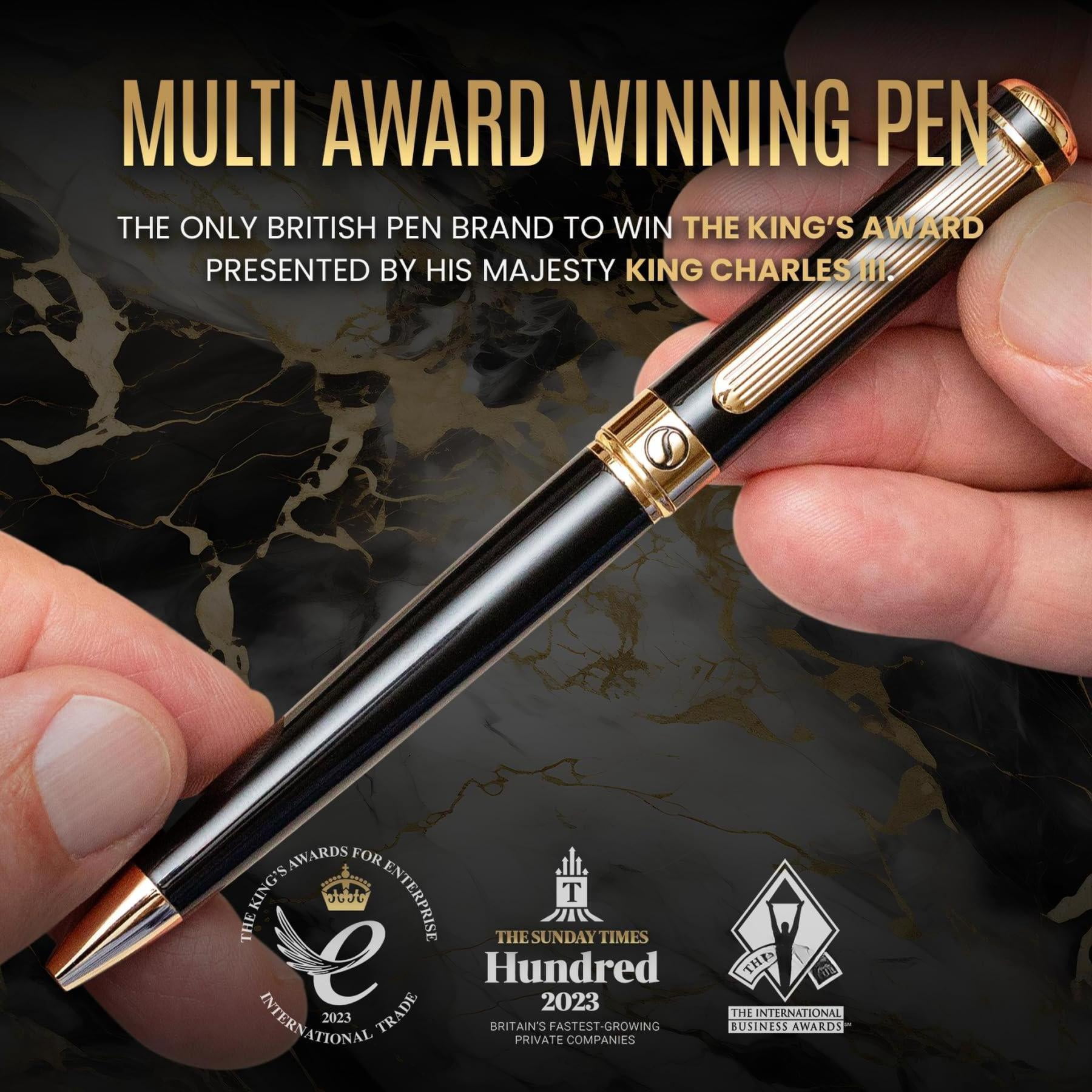 Black Lacquer Ballpoint Pen -stunning Luxury  Real Schmidt Refill Gift Set For Men & Women Professional Executive Office Nice Fancy Designer Pens
