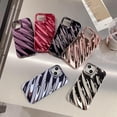 thumbnail image 5 of Cute Curly Wave Case for iPhone 15 6.1 inches,Water Ripple Phone Case Slim Shockproof Satin Glossy Cover for Girls Women Silicone 3D Non-Slip Case-Metallic Silver, 5 of 12