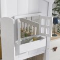 thumbnail image 4 of Leumius Twin over Twin Floor Bunk Bed with Ladder and Guardrails, House-Shaped-Bunk Bed with Window and Door for Boys Girls White, 4 of 9