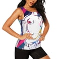 thumbnail image 2 of Wukai Colorful Bulldog Print Women's Workout Tank Top Mesh Yoga Shirts Athletic Running Shirt Athletic Gym Shirts-X-Large, 2 of 7