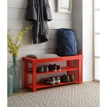 Mudroom Bench with Storage - Utility Bench for Entryway, Hallway - Durable Wood Bench, 35"L