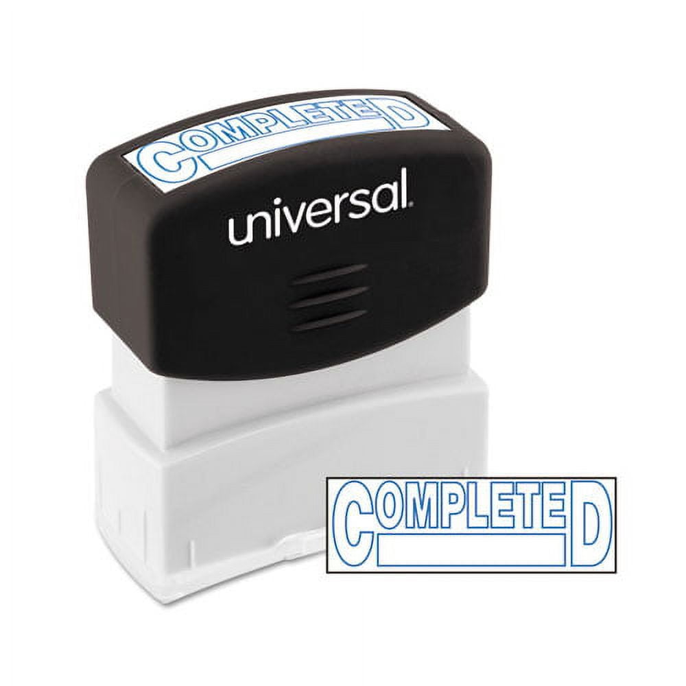 Message Stamp, Completed, Pre-Inked One-Color, Blue Ink | Bundle of 5 Each