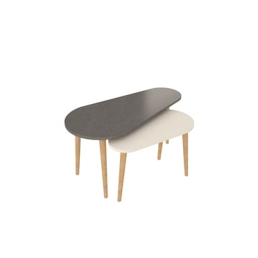 Pear 2-Piece Coffee Table Set – Modern Wooden Center Tables for Living Room or Office – Stylish and Versatile Design