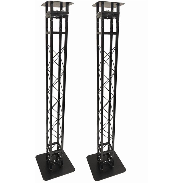 (2) Black 7.2 ft DJ Lighting Truss Light Weight Dual Totem System Trussing Tower