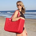 Taymeis Rubber Beach BagBeach Rubber Tote Bag,Waterproof Washable