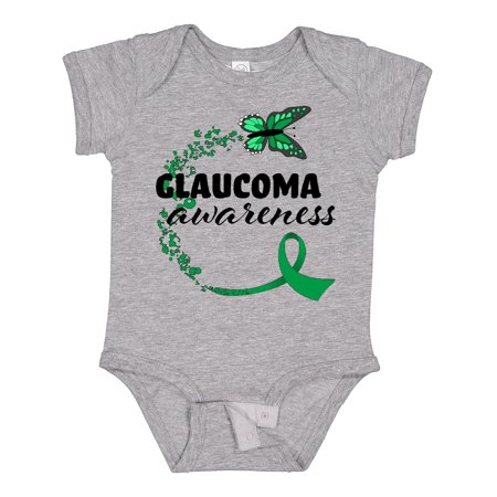 

Inktastic Glaucoma Awareness Green Ribbon Butterfly Gift Baby Boy or Baby Girl Bodysuit