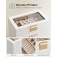 thumbnail image 5 of 6-Layer Jewelry Organizer with Glass Lid, 5 Drawers, Modern Design, Cloud White & Gold, 5 of 9