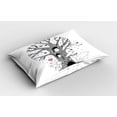 thumbnail image 2 of Ambesonne Cartoon Pillow Sham 2 Pack, Tree Playing, 36"x20", Pink Black White, 2 of 3