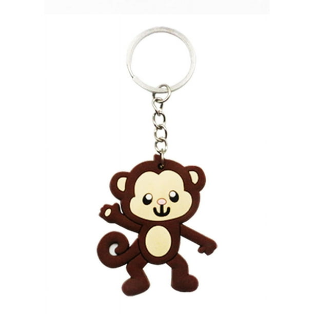 Lindo llavero de PVC, moda, creativo, dibujos animados, animal, colgante, llavero de metal, lindo llavero de animal