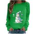 thumbnail image 3 of Jsaierl Merry Christmas Sweatshirts Womens Cute Snowman Print Sweatshirt Loose Fit Pullover Sweater Tops Round Neck Dressy Casual Long Sleeve Shirts Christmas Costume, 3 of 5