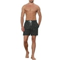 thumbnail image 2 of Unique Bargains Men's Fruit-printed Drawstring Lightweight Holiday Board Shorts Black 34, 2 of 5