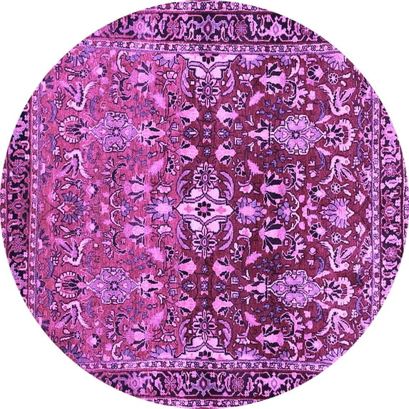 Ahgly Company Indoor Round Persian Purple Traditional Area Rugs, 4' Round