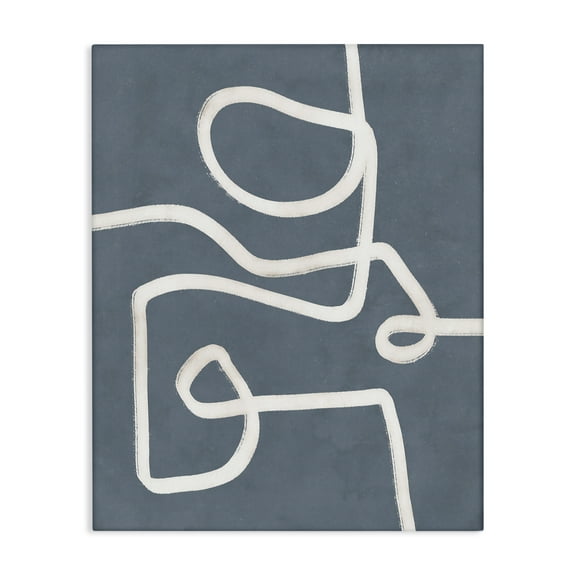 Stupell Industries Free Line on Blue Abstract Painting Gallery Wrapped Canvas Art Print Wall Art, 16 x 20