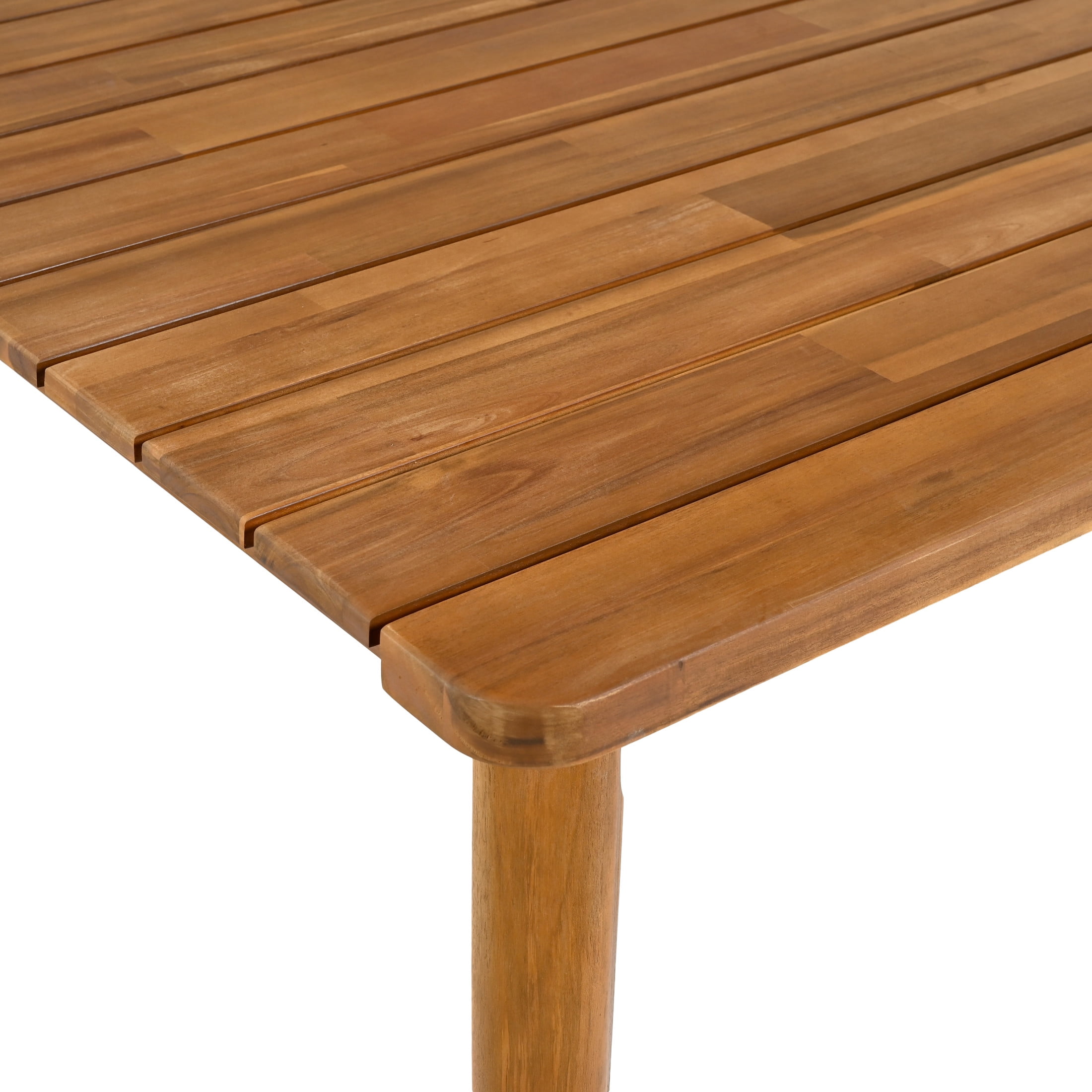 Christopher Knight Home Farmhouse 72" Outdoor Dining Table, Solid Wood Frame, Seats 8, Teak Finish