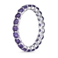 thumbnail image 2 of 925 Sterling Silver Ring With Round Shaped Purple Amethyst Jewelry Gift For Her, 2 of 6