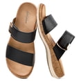 thumbnail image 5 of Littleplum Women's Arch Support Sandals Wide Leather Strap Casual Summer Beach Sandals for Women,Black,Size 5.5, 5 of 12