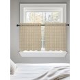 thumbnail image 5 of Taupe Gingham Tier Curtains 36 Inch Length,Sheer Curtains for Bedroom Living Room Window Modern Minimalist Geometric Plaid Rod Pocket Drapes Kitchen Curtains Small Half Window 27.5"x36" 2 Panels, 5 of 7