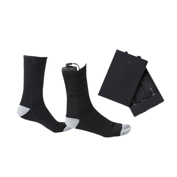Calcetines calefactables,Calcetines térmicos eléctricos lavables para hombre y mujer,Calcetines calefactables para acampar,hacer senderismo,esquiar y Temperatura constante negra
