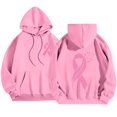 thumbnail image 5 of ZSQDM Women's Hoodies Sweatshirts Light Zip Up Hoodie Women Breast Cancer Awareness Ribbon Hoodies for Women Oversize Fleece Soft Long Sleeve Sweatshirt Pullover Top Polyester (L), 5 of 5
