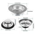 thumbnail image 5 of Shoreew 3 Pcs Sink Filter Stainless Steel Drain Strainer Set Wear-Resistant Sink Drain Cover Mesh Sink Stopper with Plug Debris Collector for Kitchen, 5 of 7