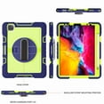 thumbnail image 4 of Dteck iPad Pro 11 2021 3rd Gen/2020 2nd Gen /2018 1st Case with Pencil Holder, Full-Body Rugged Shockproof Protective Cover Hand Strap & Shoulder Strap+360 Rotation Stand Cover,Navyblue+ Lime-green, 4 of 9