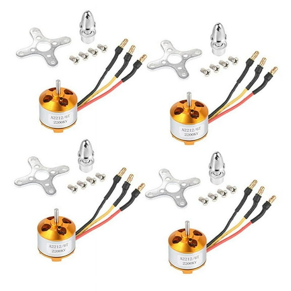 4 Pcs 2212 2200KV Brushless Motor with Mounts 6T for DIY RC Aircraft Plane Multi-Copter Quadcopter Drone