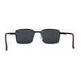 thumbnail image 4 of Mens Luxury Classical Narrow Rectangular Metal Rim Pimp Sunglasses All Black, 4 of 4