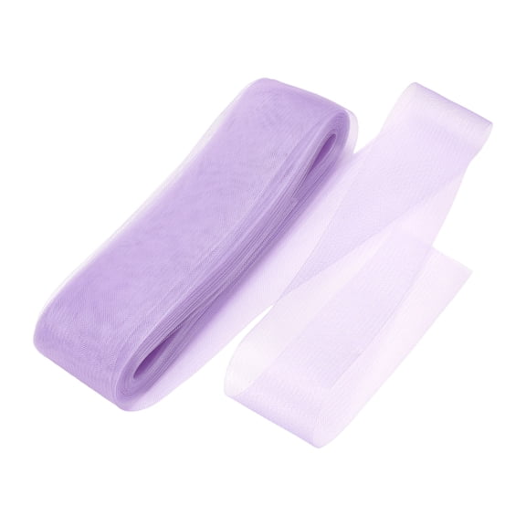 Uxcell Stiff Horsehair Braid 50 Yards 3 Inch Soft Horsehair Trim for Polyester Boning Sewing Wedding Dress Dance Gown Shaping Trimming, Light Purple