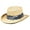 Navy, variant on Gambler Straw Hat - Lightweight, 3" Big Brim, Inner Elastic Sweatband, 3-Pleat Ribbon Hat Band (Black, Small/Medium)