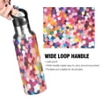 thumbnail image 4 of Yayeee 20oz Insulated Water Bottle Double Wall Stainless Steel with Flip Straw Lid, Black Colorful Circles, 4 of 7
