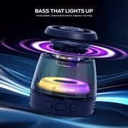 Monster Mag Flux Magnetic Bluetooth Speaker, 5W Portable Wireless Speaker with Multicolor LED Lighting, Magnetic Base & TWS Pairing, MicroSD Playback