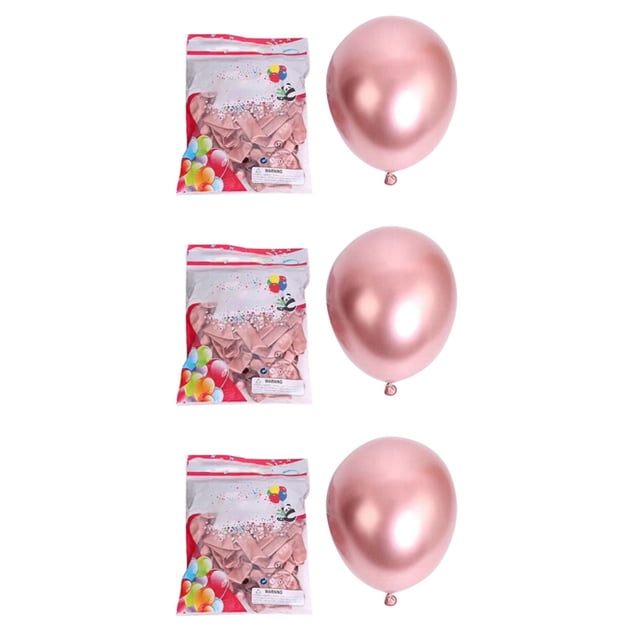 150 Piezas Globos de Látex Metálicos de 10 Pulgadas, Globos de Perla de Metal Brillantes Cromados Espesos Globos para Decoración de Fiestas, Oro Rosa