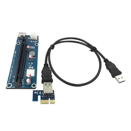 USB 3.0 PCI-E PCI Express Extension Cable 1X to 16X Extender Riser Mining Dedicated Graphics Card Adapter with SATA 15Pin-6Pin Power Cable USB