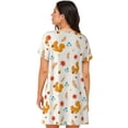 thumbnail image 2 of Bixox Squirrel Maple Leaves And Nuts Pattern Women's Nightgown, Soft & Breathable Sleepwear, Round Neck Knee-Length Pajama Dress,Loungewear for Home & Sleep, 2 of 7