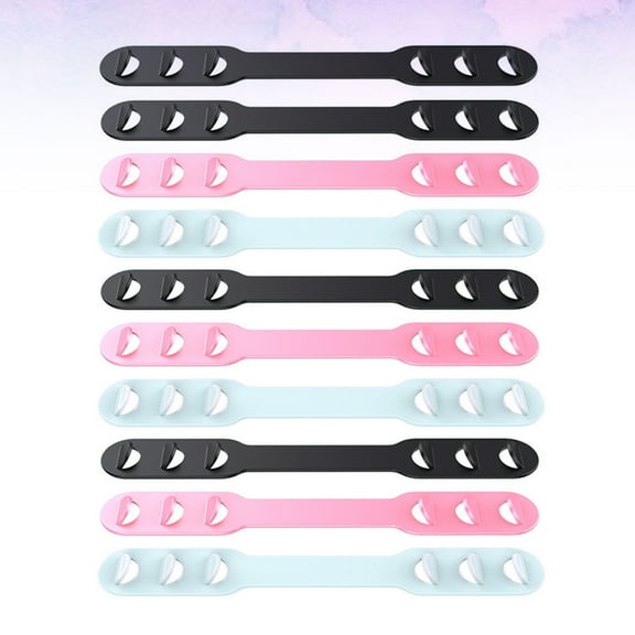 MUSEYA 10Pcs Hook Shape Mask Extension Buckle PP Assorted Colors For Long Term Use