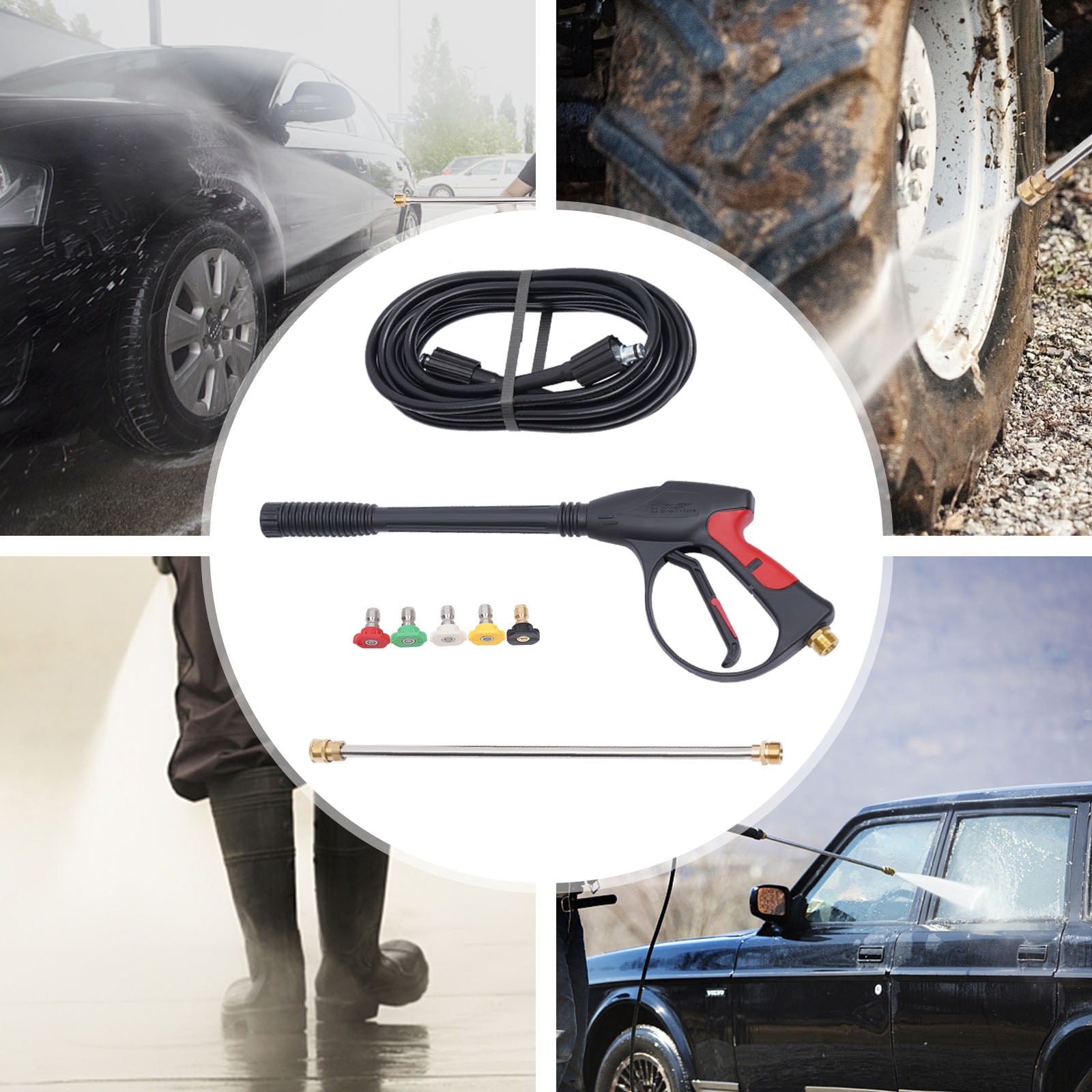 High-Pressure Washer Handheld Portable Car Washer Adjustable Nozzle 4.23 Gal/Min 3,000 Psi Pressure for Cleaning Glass Dirt Moss