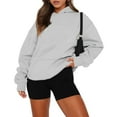 thumbnail image 2 of RPVATI Girls' Fashion Hoodies & Sweatshirts Oversized Drop Shoulder Sweatshirts Y2k Hooded Long Sleeve Pullover Tops Fall Sweaters Light Gray L, 2 of 8