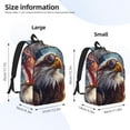 thumbnail image 3 of Picia Bald Eagle Pilot Printed Canvas Daypack - Stylish and Durable Vintage Compact Backpack - Class, Work, Travel, or Laptop Bookbag,Organized Compartments-Small, 3 of 6